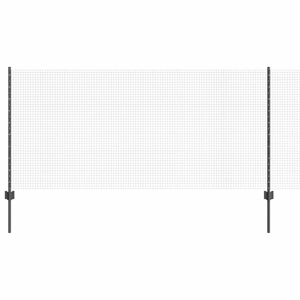 Svejsede trådhegn med stolper 10 x 1 m Galvaniseret stål Grå