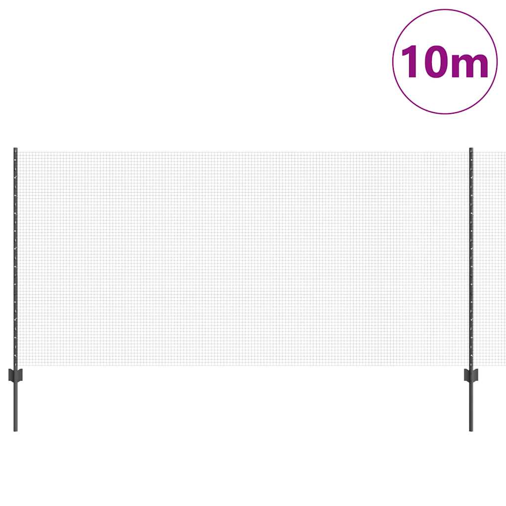 Svejsede trådhegn med stolper 10 x 1,2 m PVC-belagt stål Grå