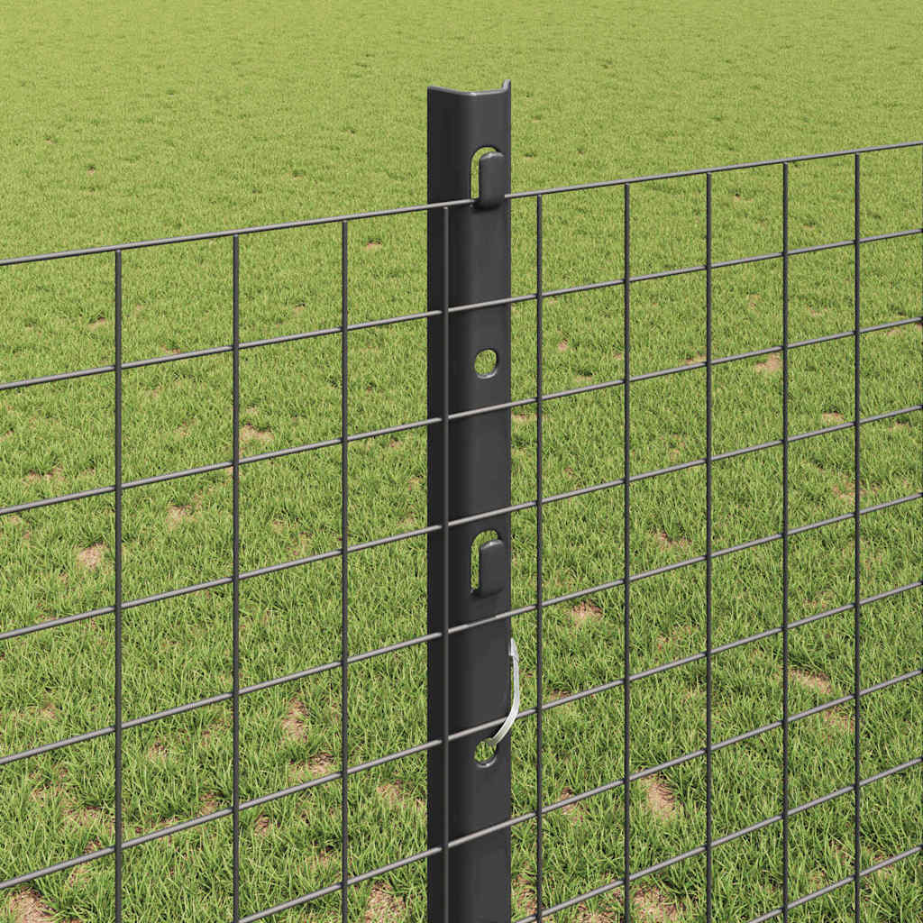 Svejsede trådhegn med stolper 10 x 1,2 m PVC-belagt stål Grå