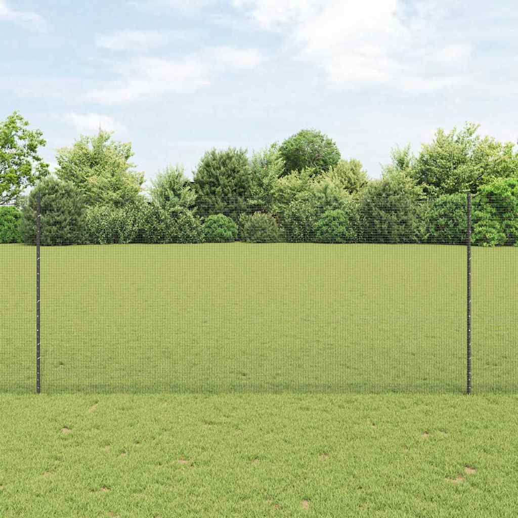 Svejsede trådhegn med stolper 10 x 1,4 m PVC-belagt stål Grå