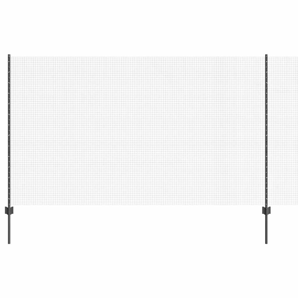 Svejsede trådhegn med stolper 10 x 1,4 m PVC-belagt stål Grå