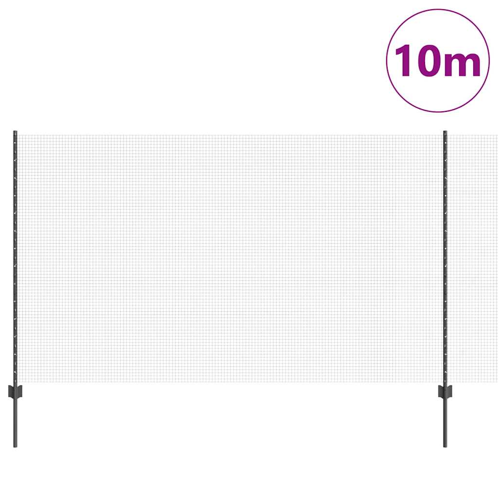 Svejsede trådhegn med stolper 10 x 1,4 m PVC-belagt stål Grå