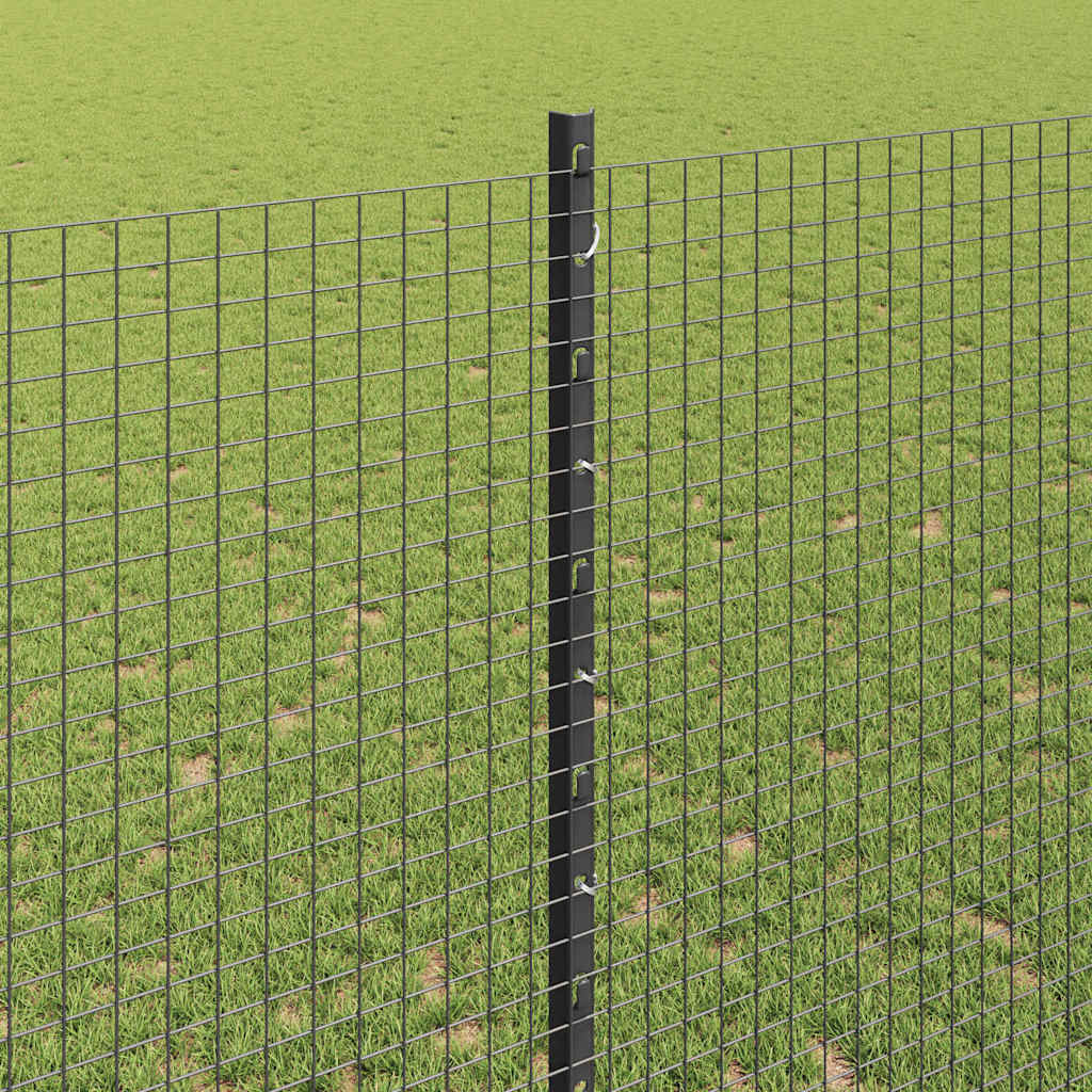 Svejsede trådhegn med stolper 10 x 1,4 m PVC-belagt stål Grå
