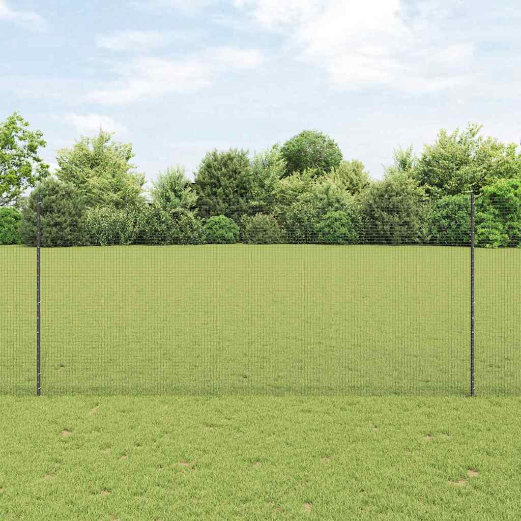Svejsede trådhegn med stolper 10 x 1,4 m PVC-belagt stål Grå
