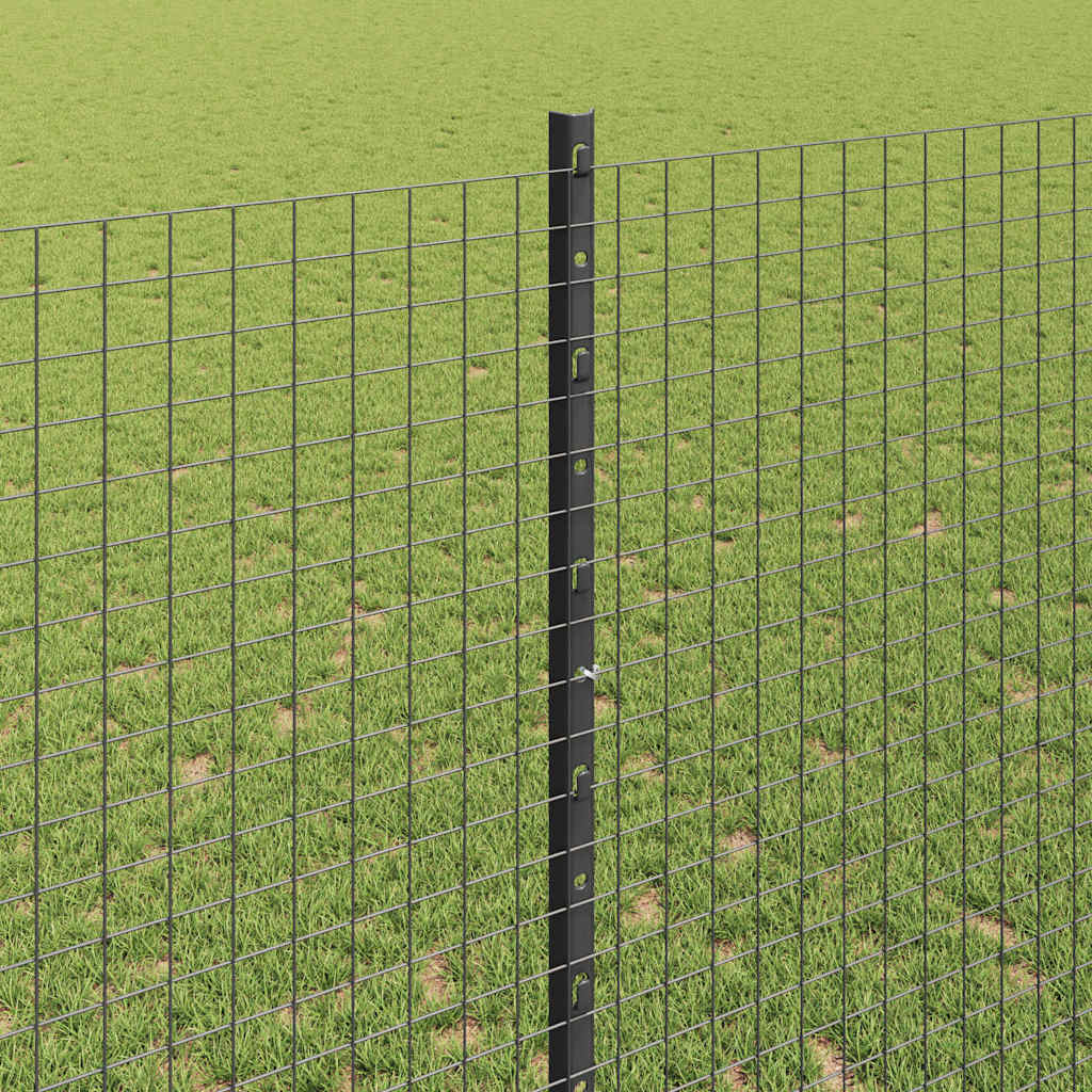 Svejsede trådhegn med stolper 10 x 1,4 m PVC-belagt stål Grå