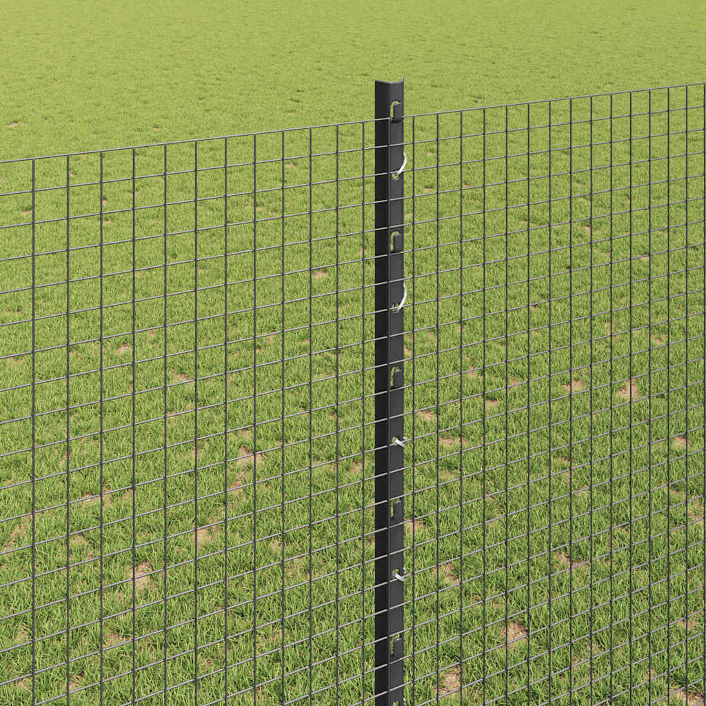 Svejsede trådhegn med stolper 10 x 1,5 m Galvaniseret stål Grå