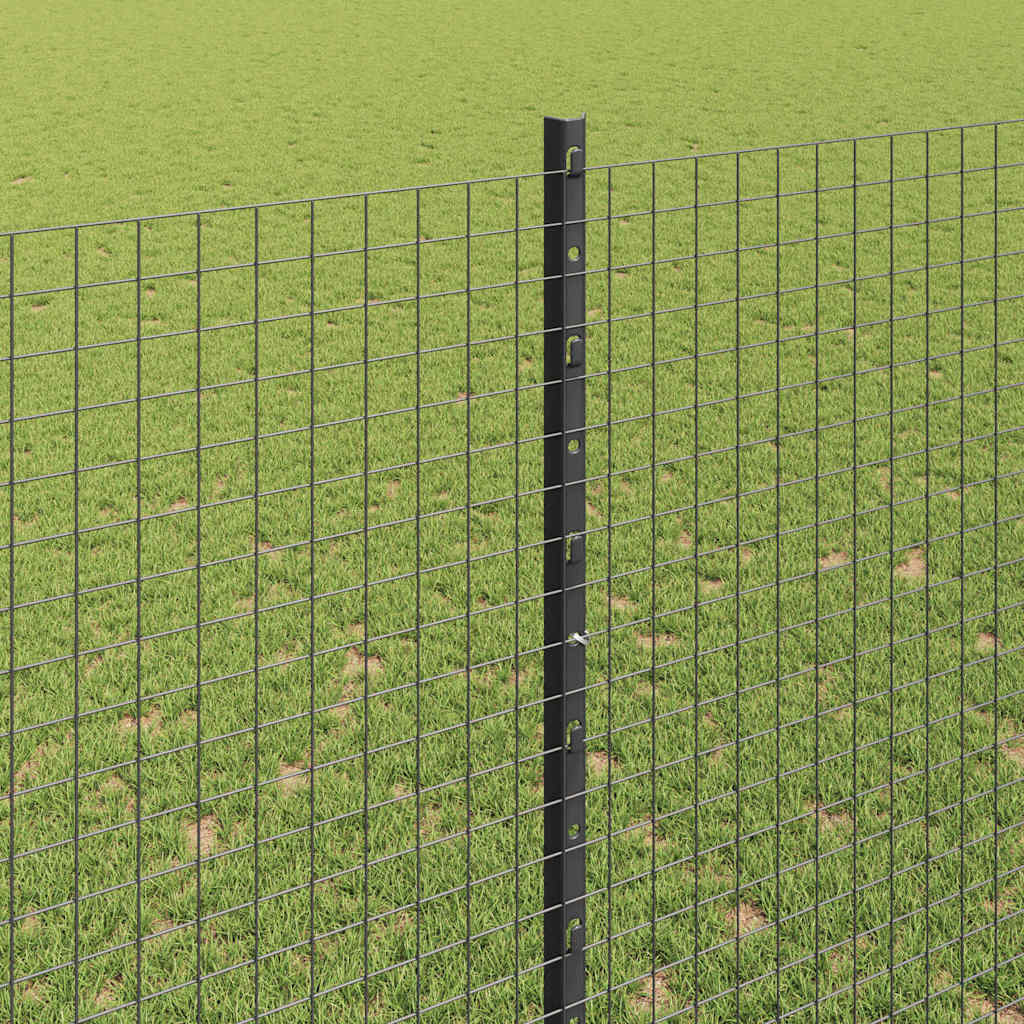 Svejsede trådhegn med stolper 10 x 1,5 m Galvaniseret stål Grå