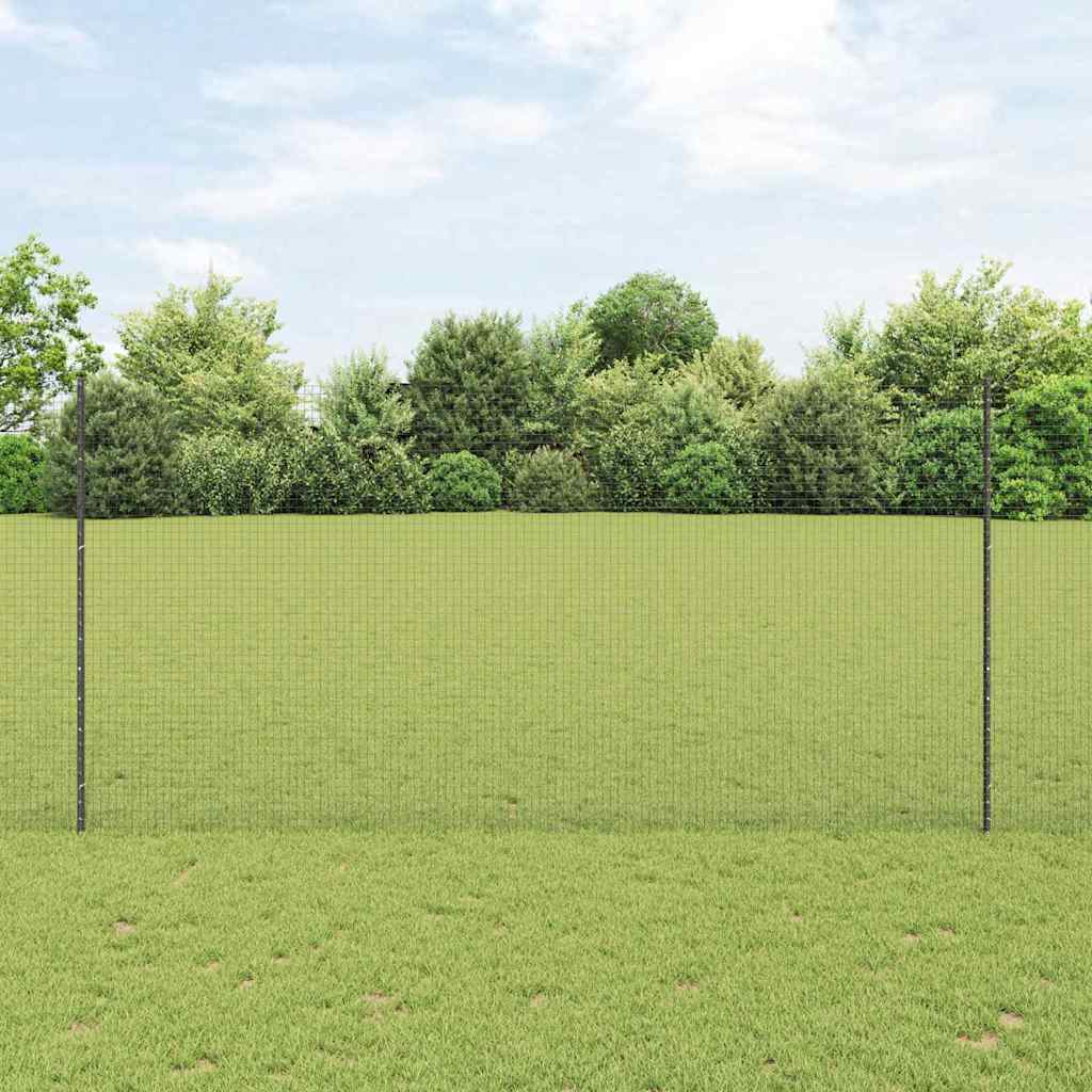 Svejsede trådhegn med stolper 10 x 1,5 m Galvaniseret stål Grå