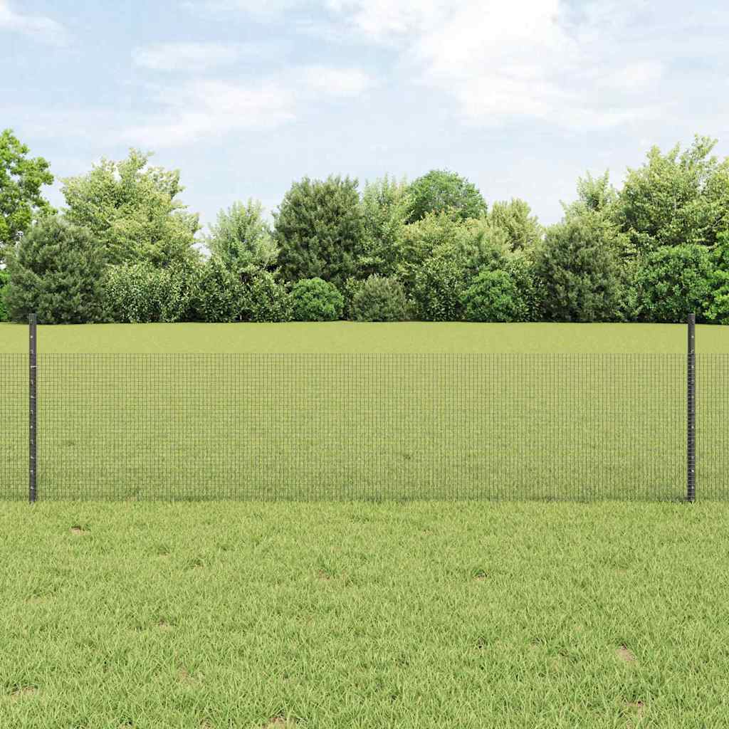 Svejsede trådhegn med stolper 25 x 0,5 m Galvaniseret stål Grå