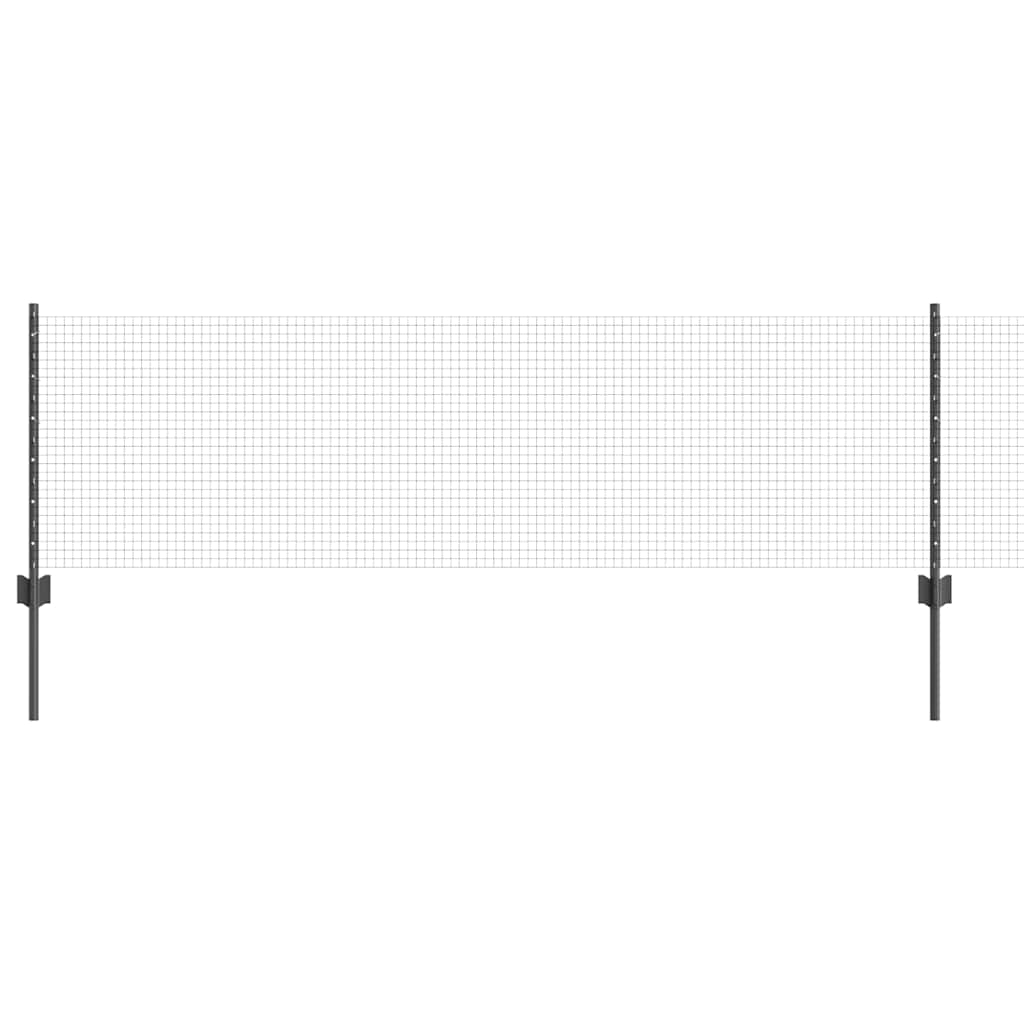 Svejsede trådhegn med stolper 25 x 0,6 m PVC-belagt stål Grå