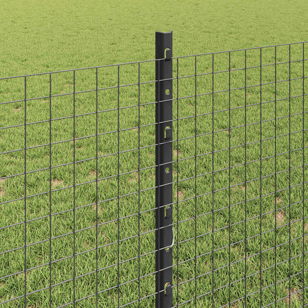 Svejsede trådhegn med stolper 25 x 0,8 m PVC-belagt stål Grå