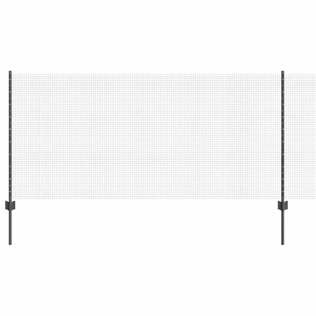 Svejsede trådhegn med stolper 25 x 1 m Galvaniseret stål Grå