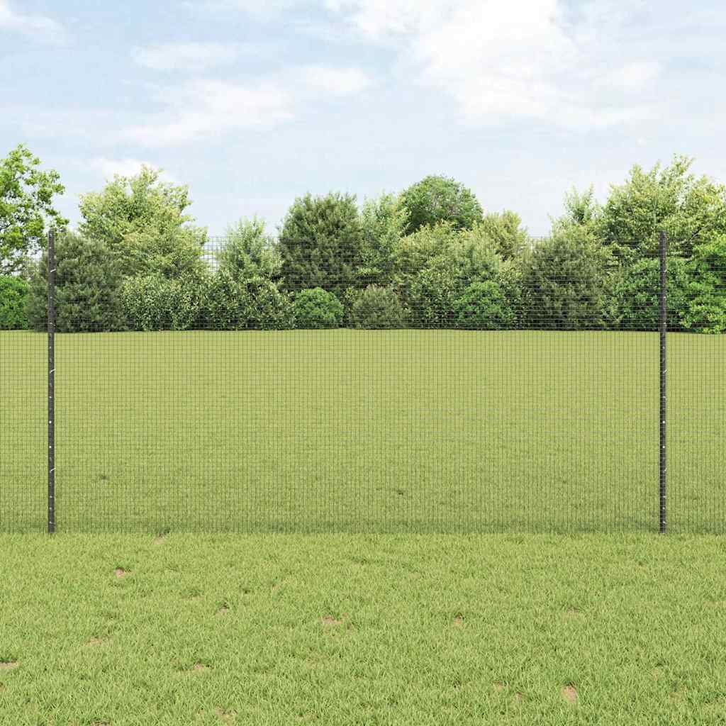 Svejsede trådhegn med stolper 25 x 1,2 m PVC-belagt stål Grå