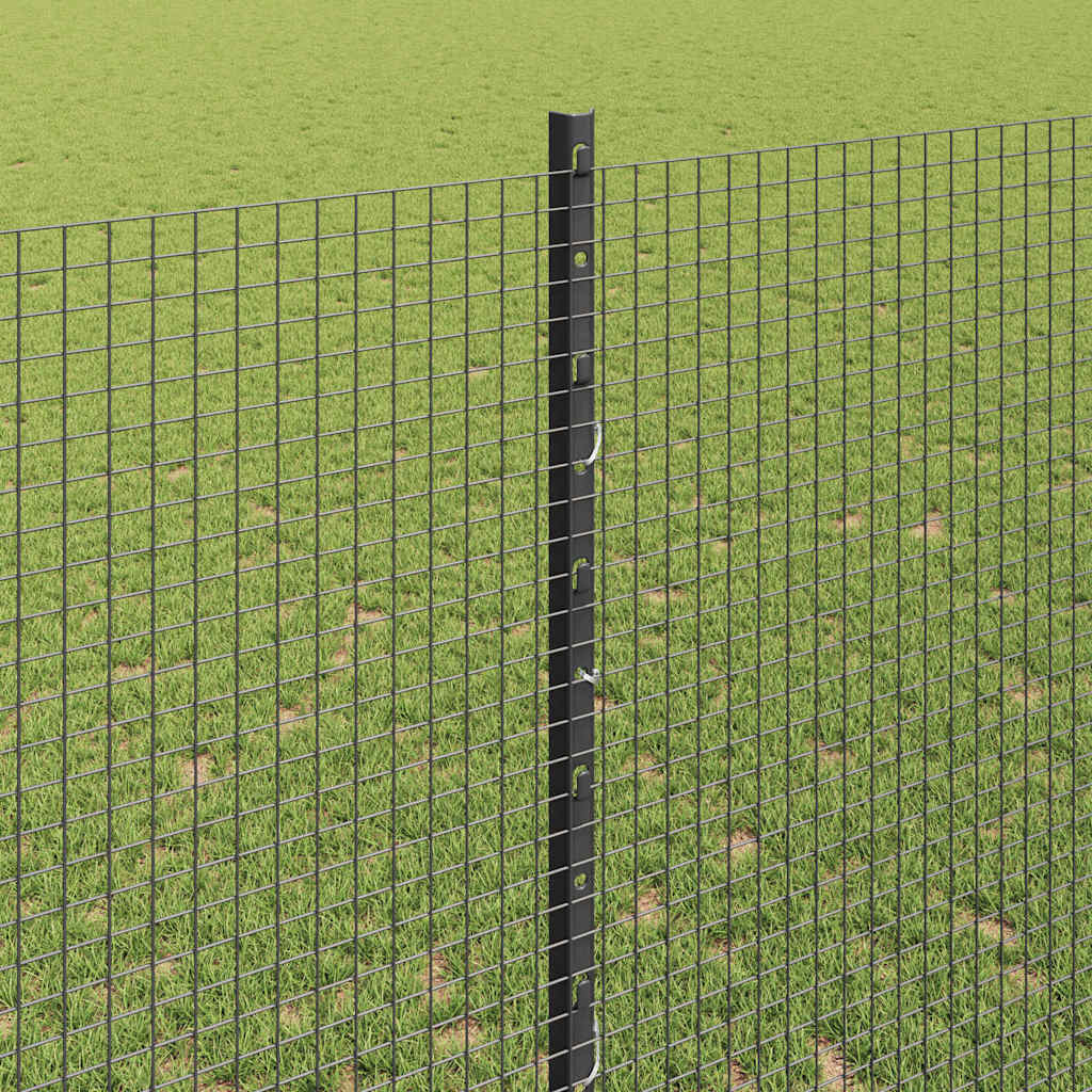 Svejsede trådhegn med stolper 25 x 1,4 m PVC-belagt stål Grå