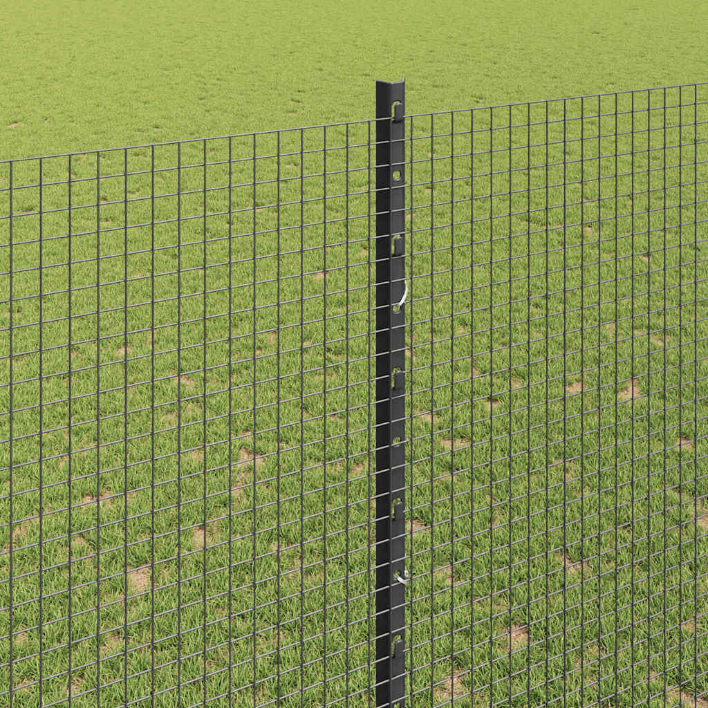 Svejsede trådhegn med stolper 25 x 1,5 m PVC-belagt stål Grå