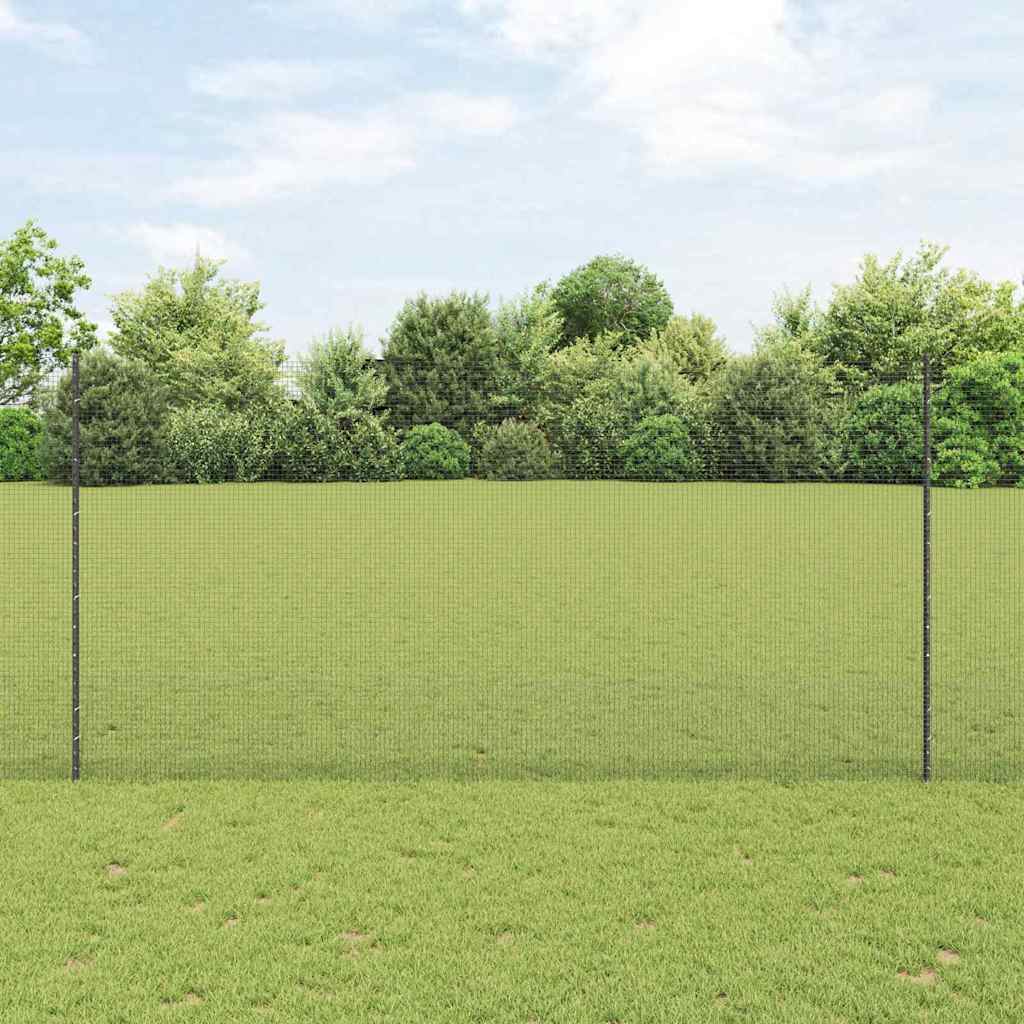 Svejsede trådhegn med stolper 25 x 1,5 m PVC-belagt stål Grå