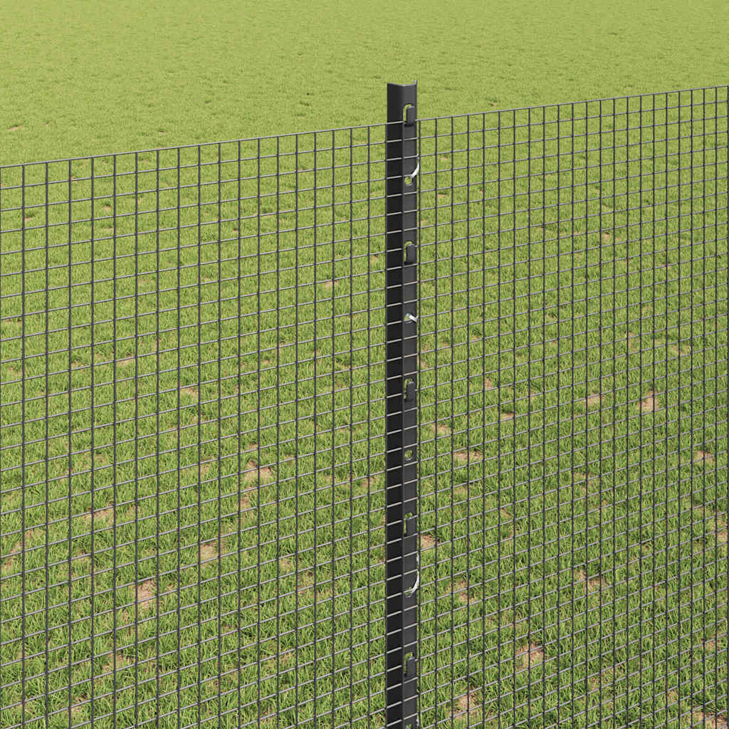 Svejsede trådhegn med stolper 25 x 1,6 m PVC-belagt stål Grå