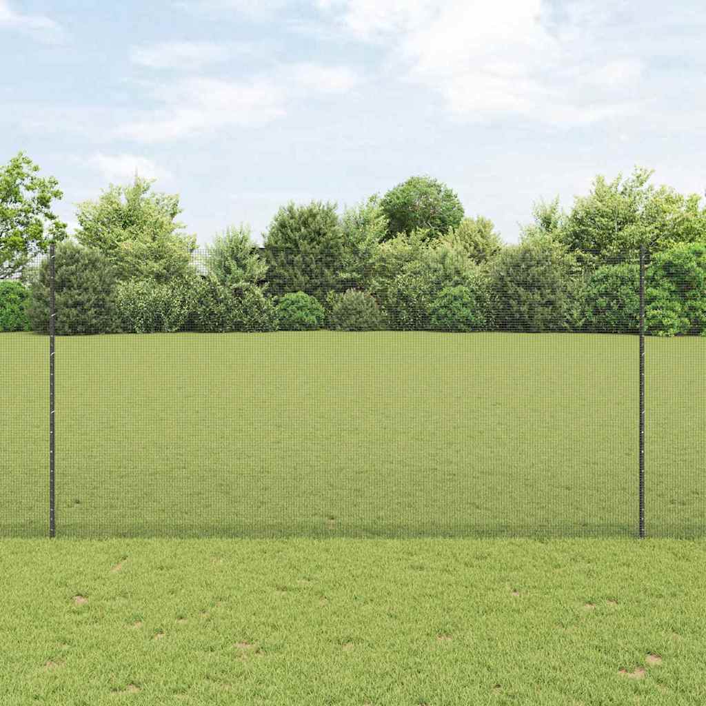 Svejsede trådhegn med stolper 25 x 1,6 m PVC-belagt stål Grå