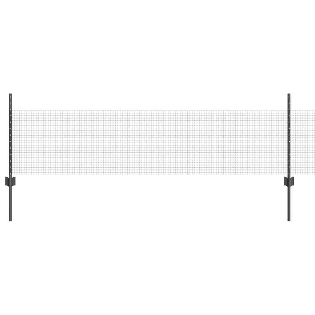 Svejsede trådhegn med stolper 50 x 0,5 m PVC-belagt stål Grå