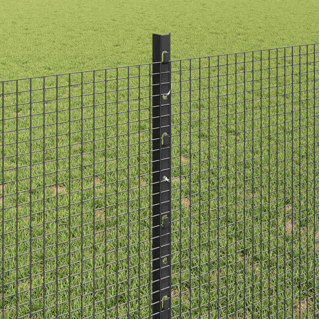 Svejsede trådhegn med stolper 50 x 0,8 m PVC-belagt stål Grå