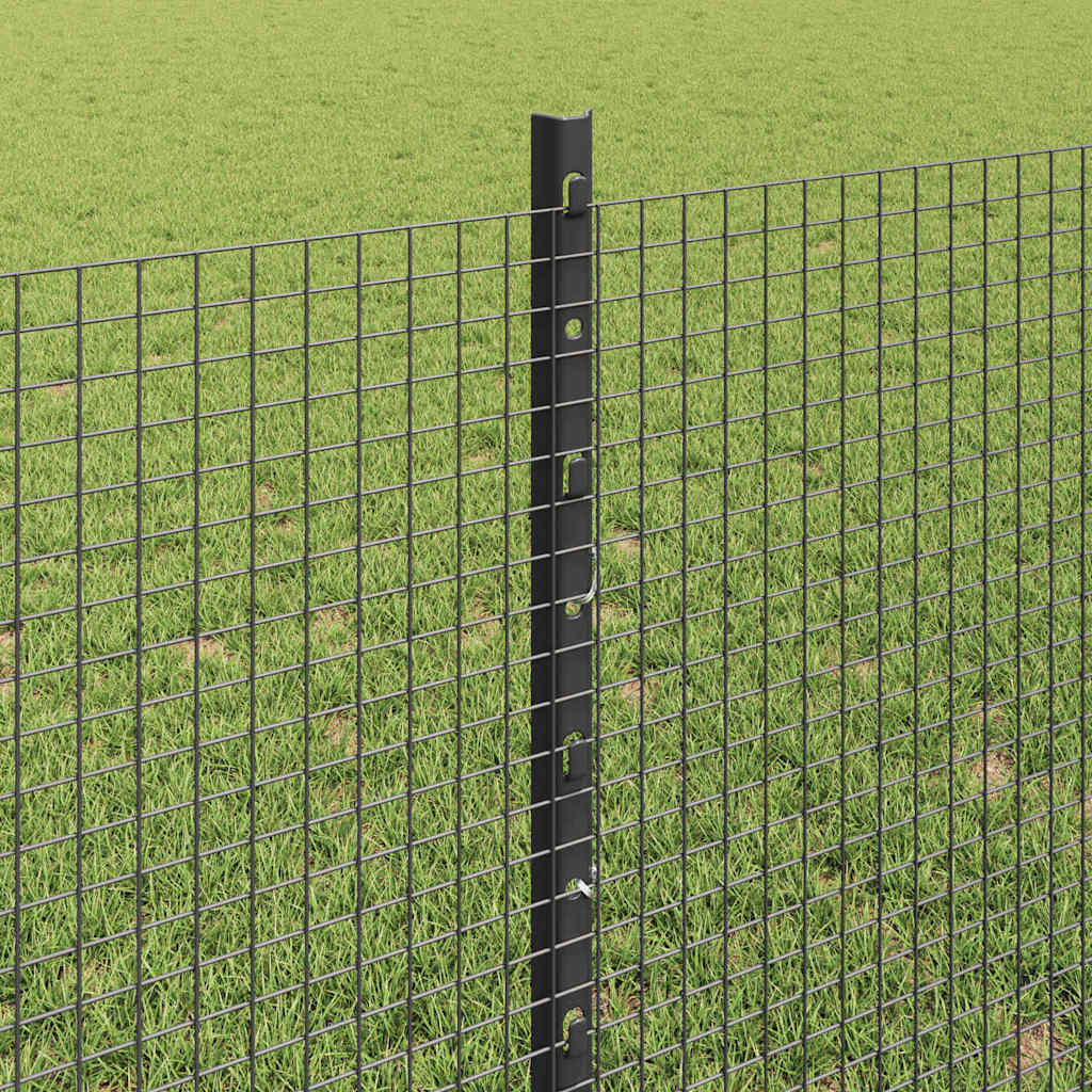 Svejsede trådhegn med stolper 50 x 0,8 m PVC-belagt stål Grå