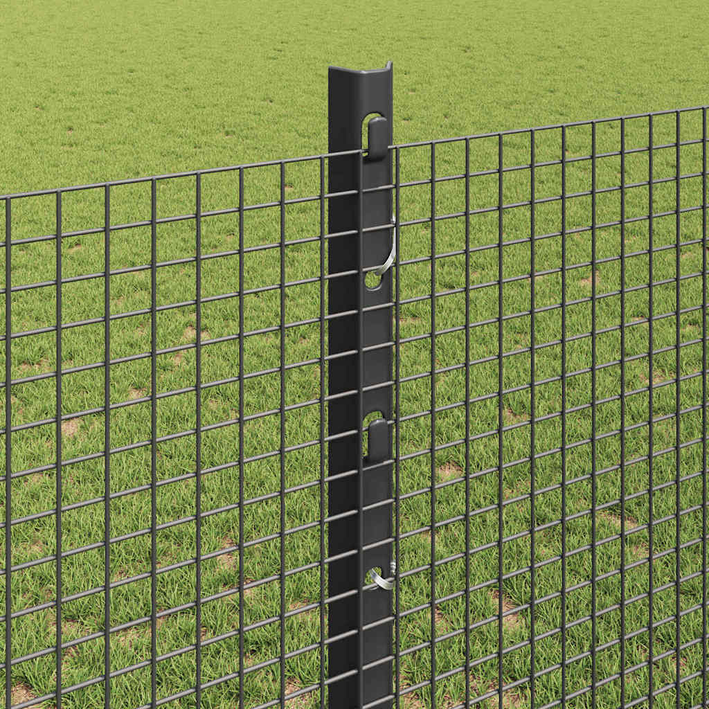 Svejsede trådhegn med stolper 50 x 1,2 m PVC-belagt stål Grå