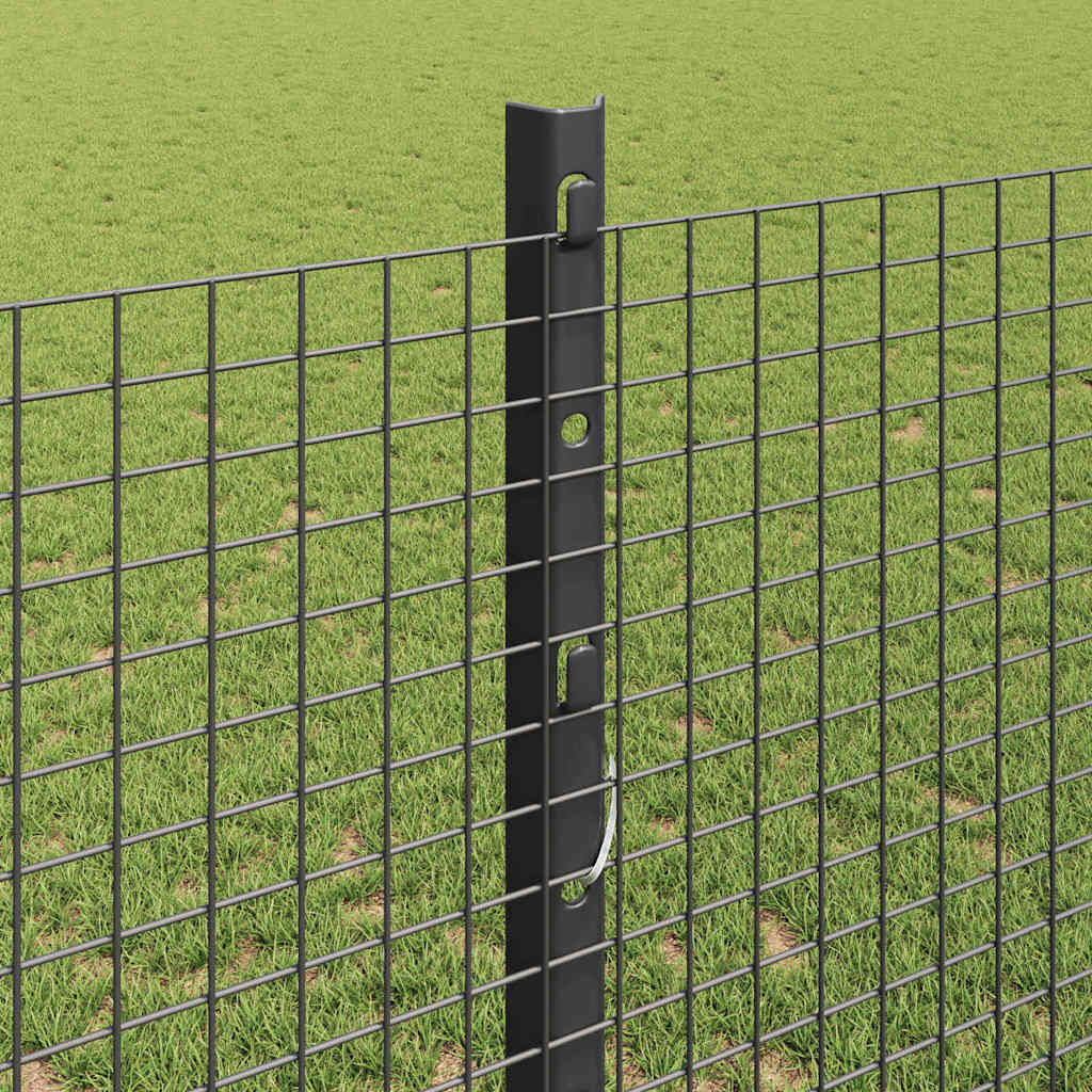 Svejsede trådhegn med stolper 50 x 1,2 m PVC-belagt stål Grå