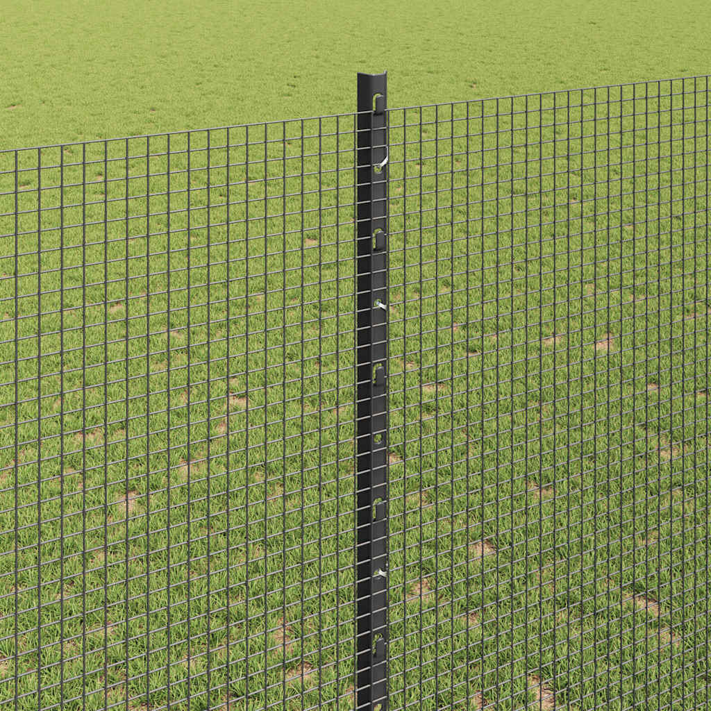Svejsede trådhegn med stolper 50 x 1,4 m PVC-belagt stål Grå