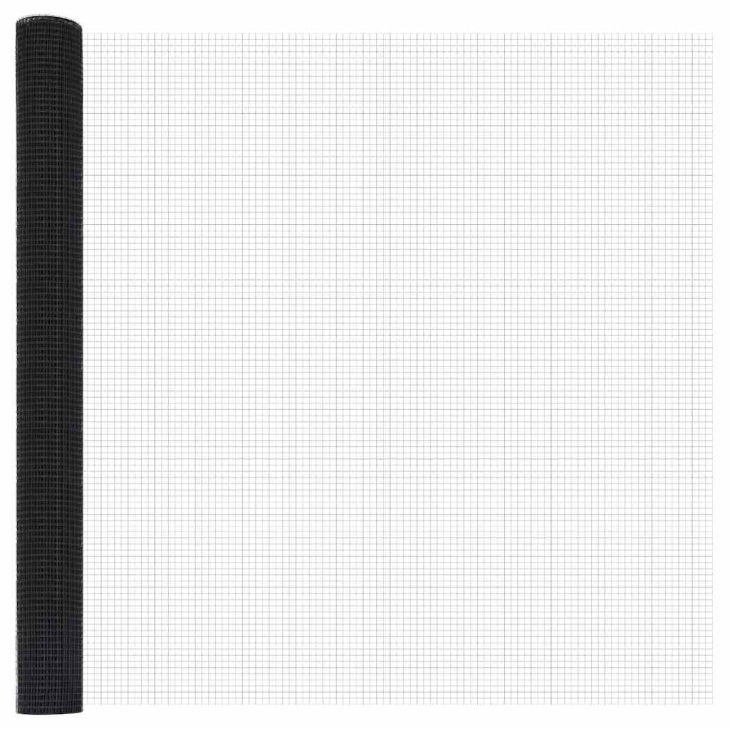 Svejsede trådhegn med stolper 50 x 1,5 m PVC-belagt stål Grå