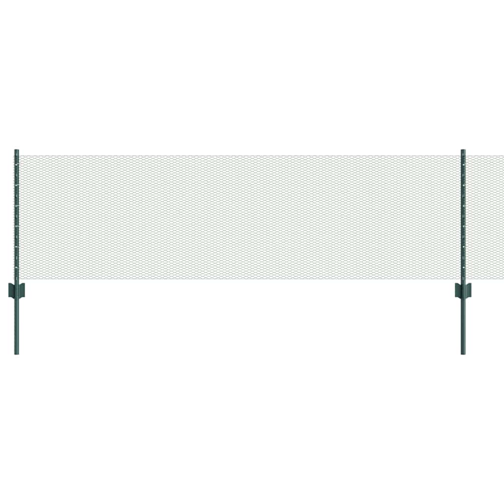 Sekskantet hegn med stolpe 10 x 0,6 m PVC-belagt stål Grøn Mesh