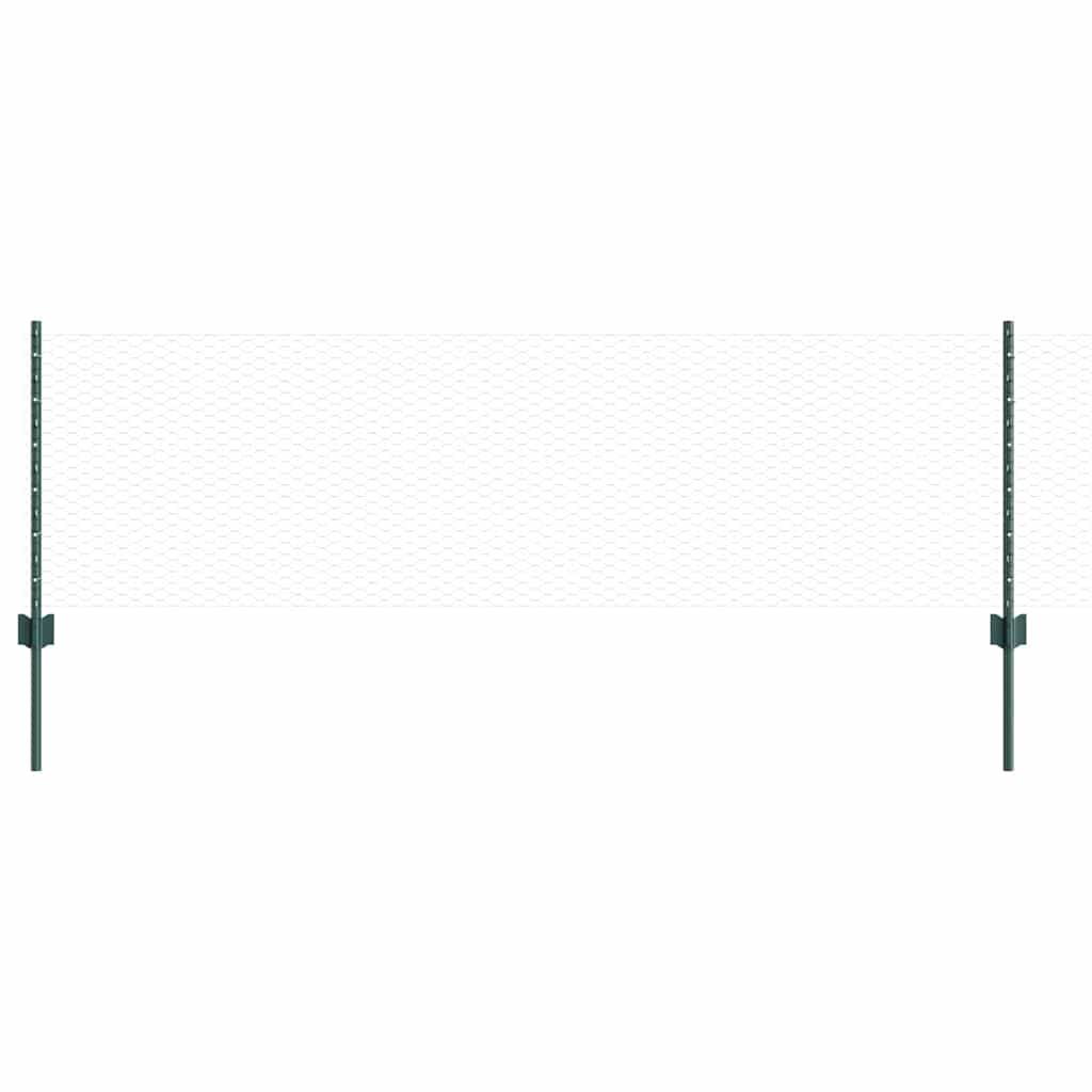 Sekskantet hegn med stolpe 10 x 0,6 m PVC-belagt stål Grøn Mesh