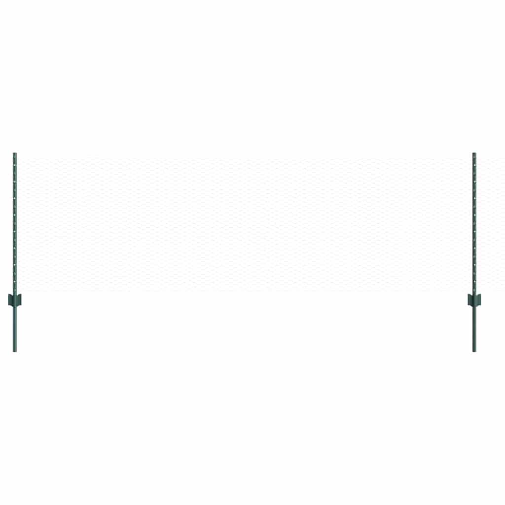Sekskantet hegn med stolpe 10 x 0,8 m PVC-belagt stål Grøn Mesh