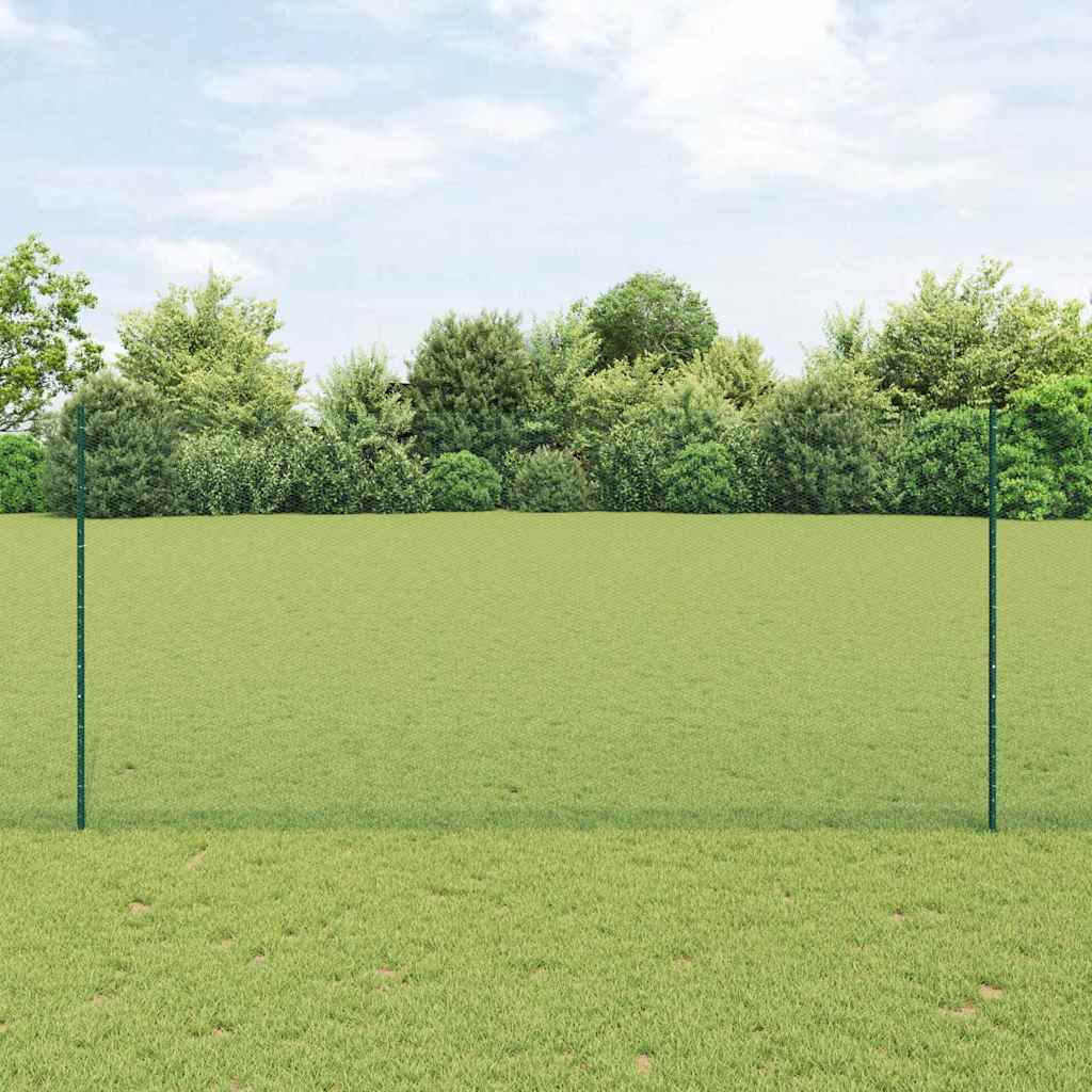 Sekskantet hegn med stolpe 10 x 1,4 m PVC-belagt stål Grøn Mesh