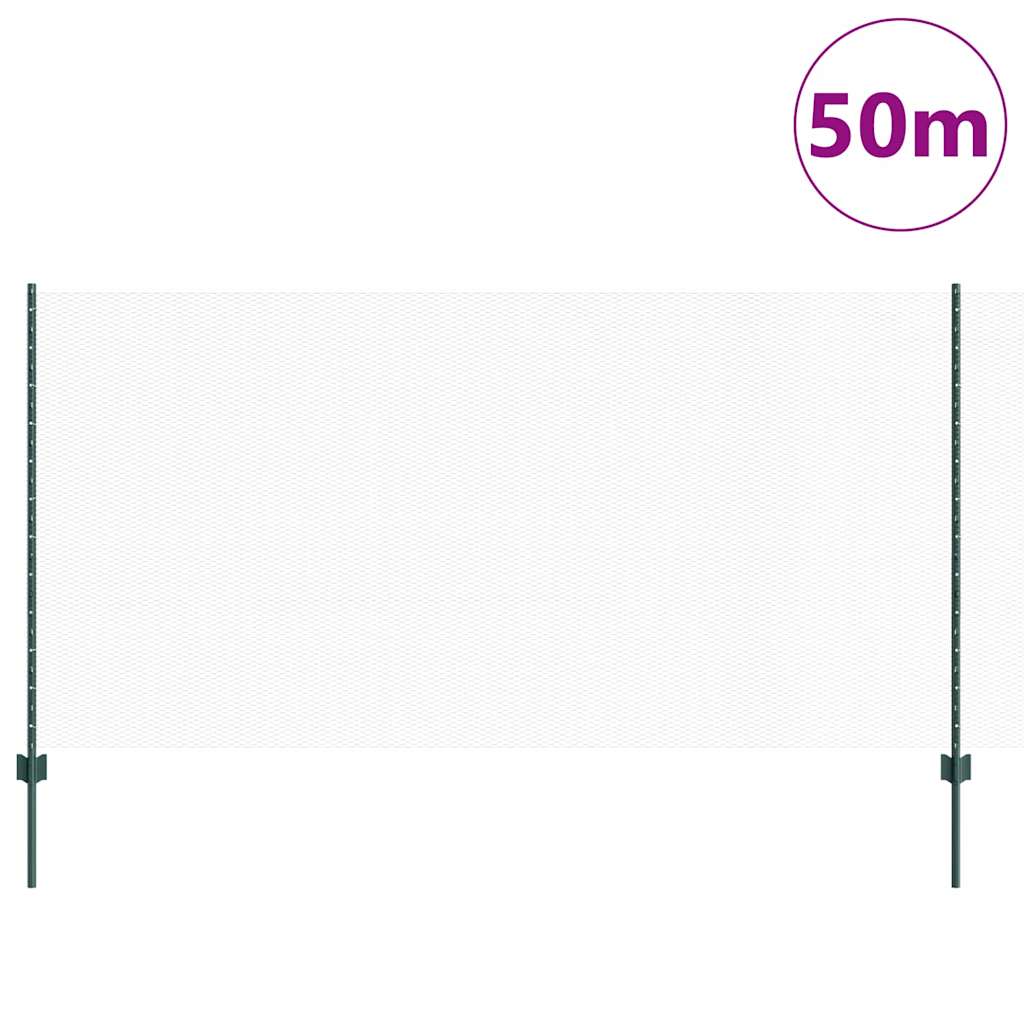 Sekskantet hegn med stolpe 50 x 1,2 m PVC-belagt stål Grøn Mesh