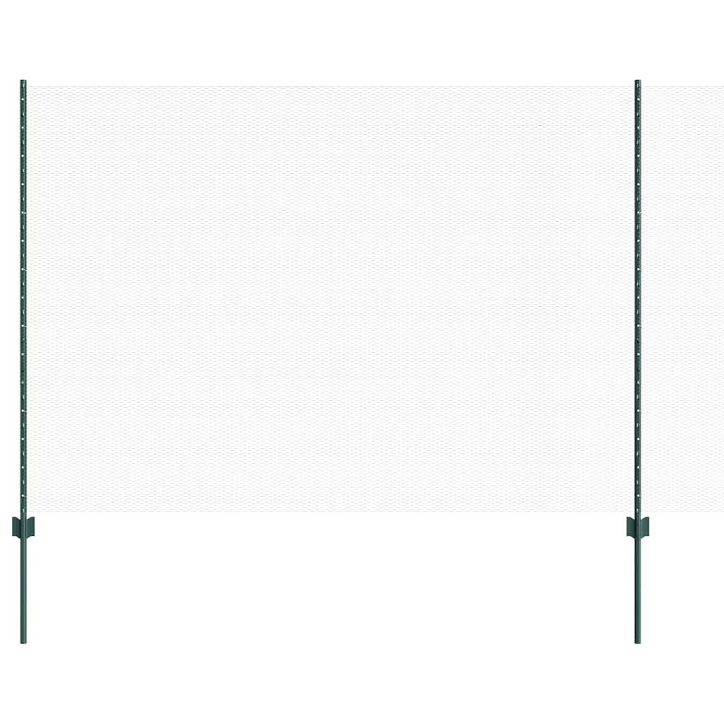 Sekskantet hegn med stolpe 50 x 1,6 m PVC-belagt stål Grøn Mesh