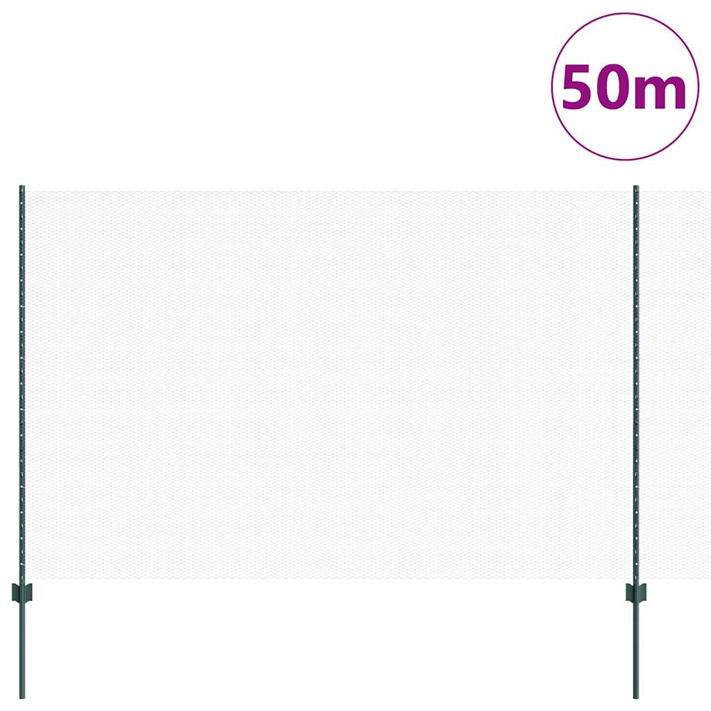 Sekskantet hegn med stolpe 50 x 1,6 m PVC-belagt stål Grøn Mesh
