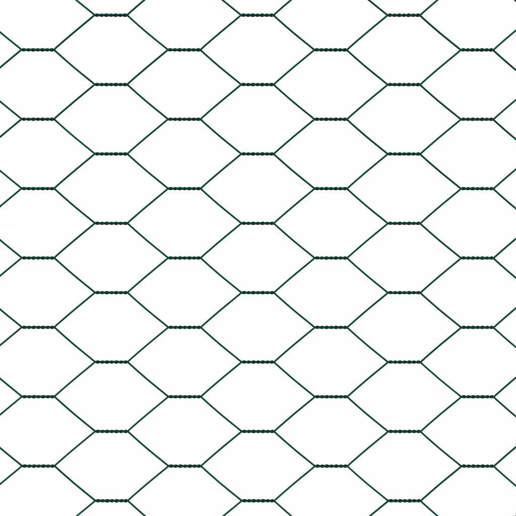 Sekskantet hegn med stolpe 100 x 1,2 m PVC-belagt stål Grøn