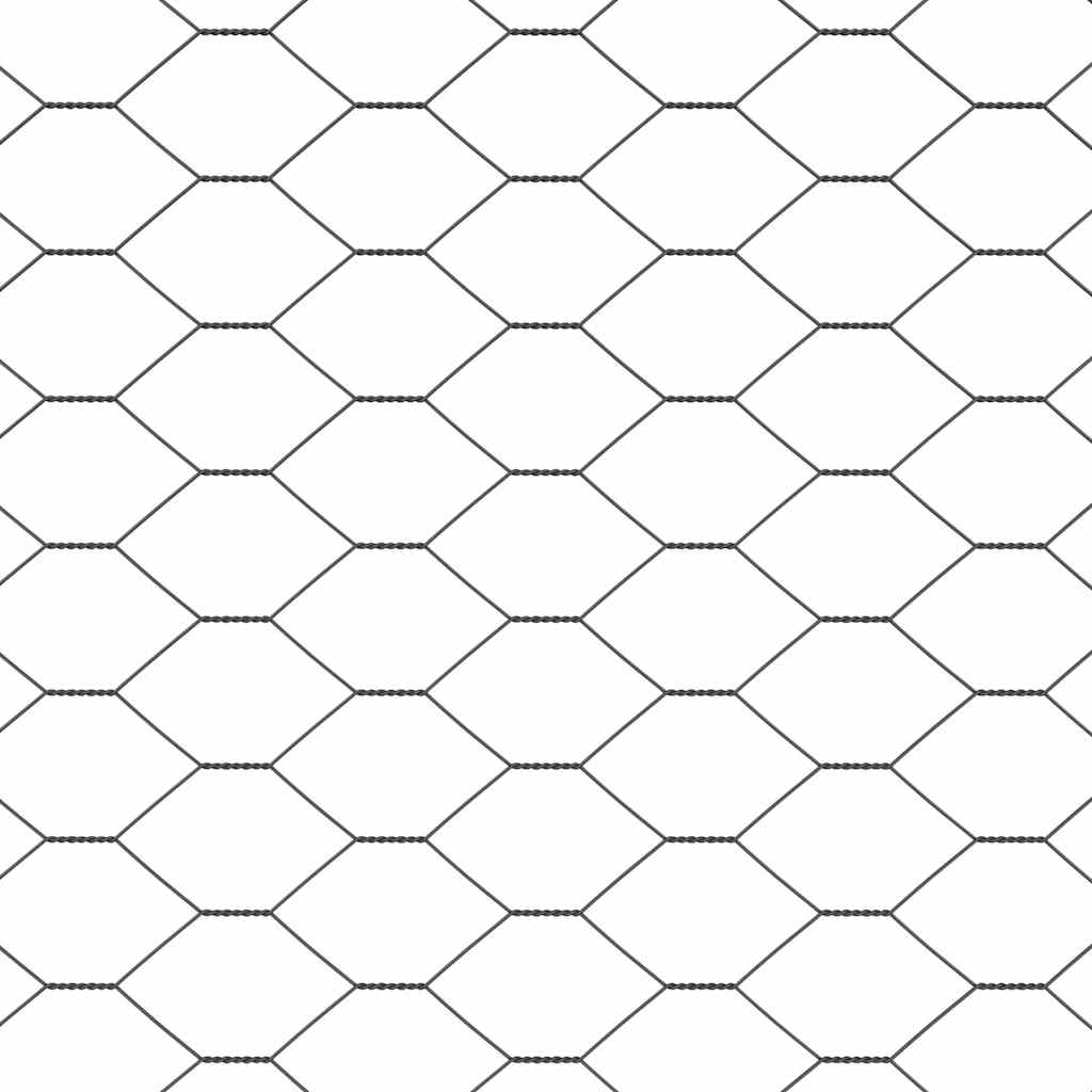 Sekskantet hegn med stolpe 10 x 0,8 m PVC-belagt stål Grå Mesh