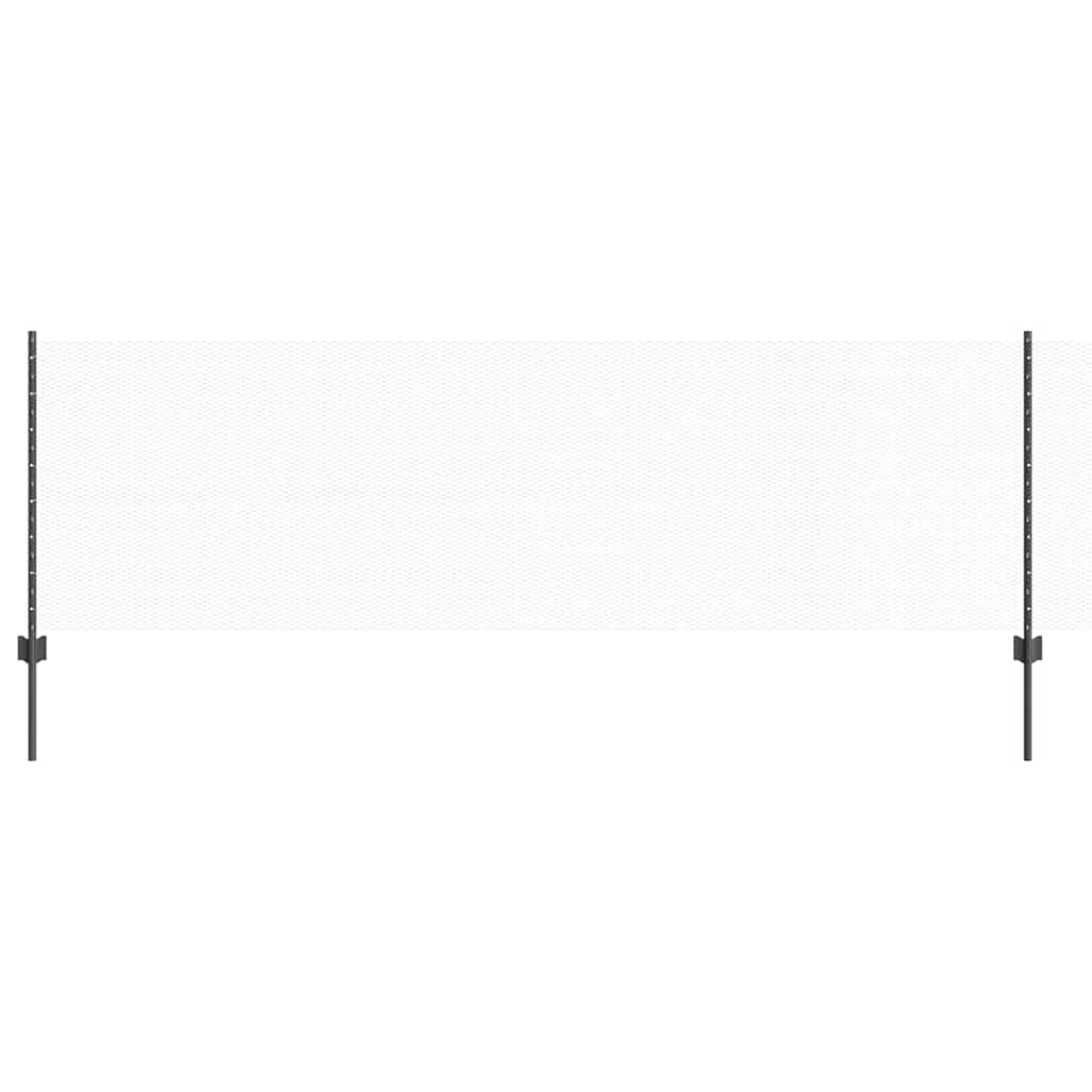 Sekskantet hegn med stolpe 10 x 0,8 m PVC-belagt stål Grå Mesh