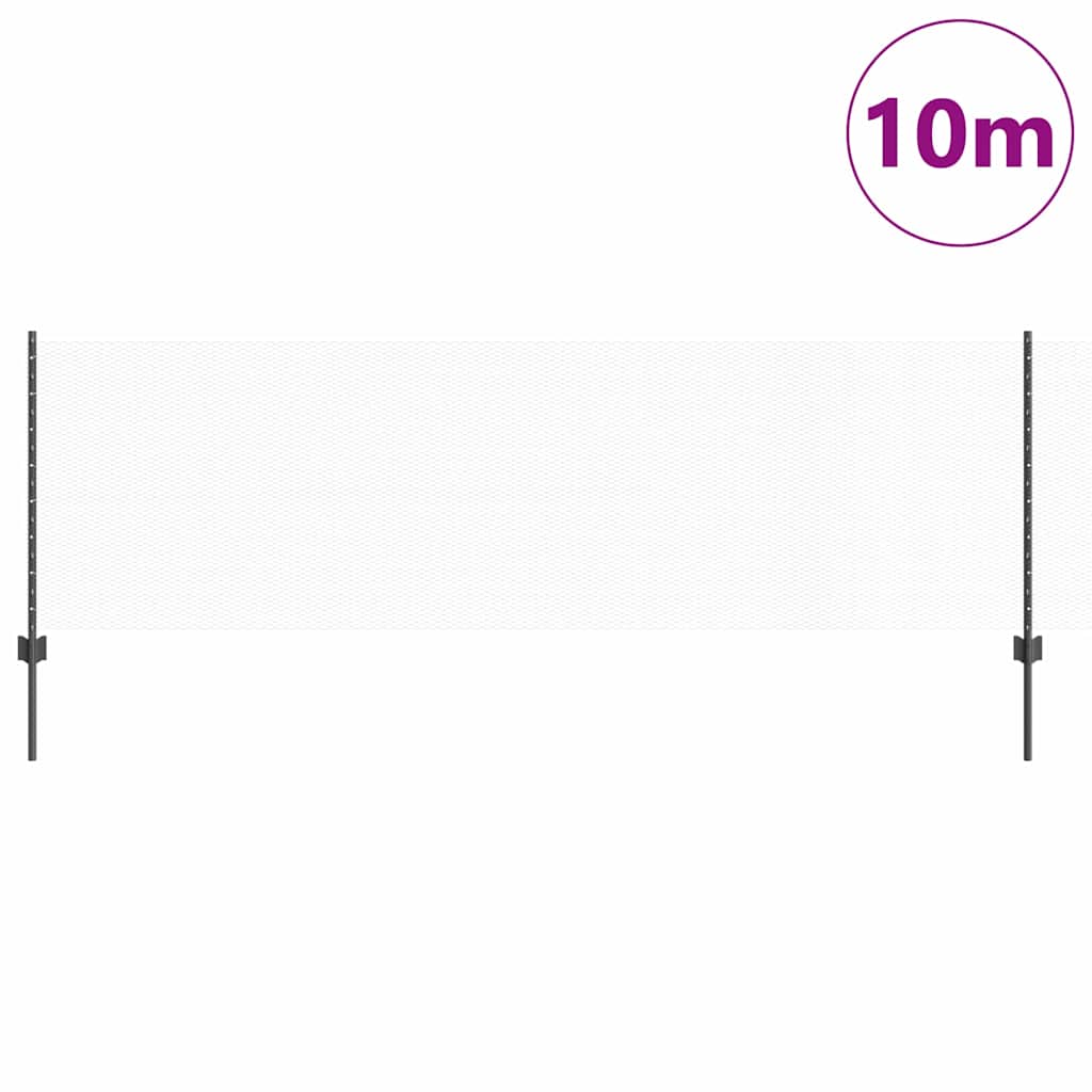 Sekskantet hegn med stolpe 10 x 0,8 m PVC-belagt stål Grå Mesh