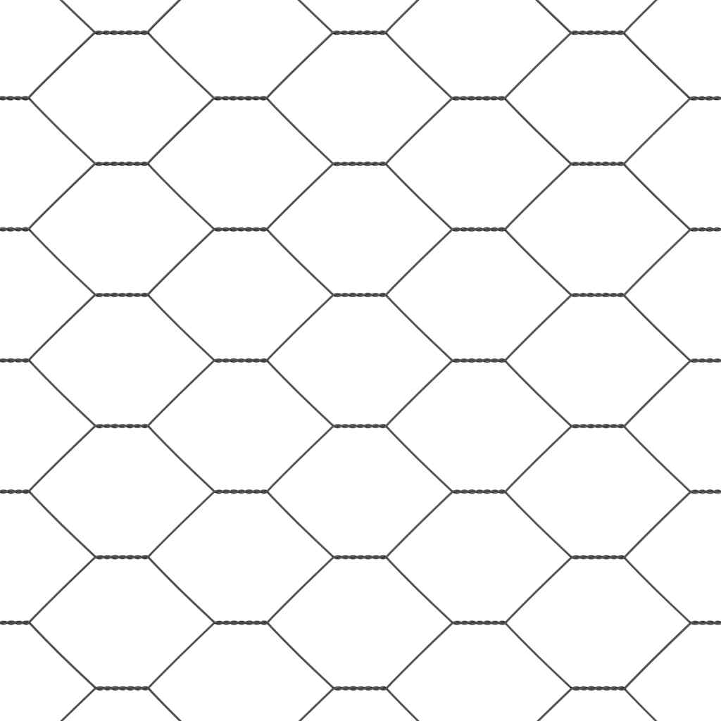 Sekskantet hegn med stolpe 10 x 0,8 m PVC-belagt stål Grå Mesh