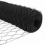 Sekskantet hegn med stolpe 10 x 0,8 m PVC-belagt stål Grå Mesh