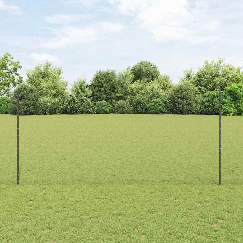Sekskantet hegn med stolpe 10 x 1,4 m PVC-belagt stål Grå Mesh