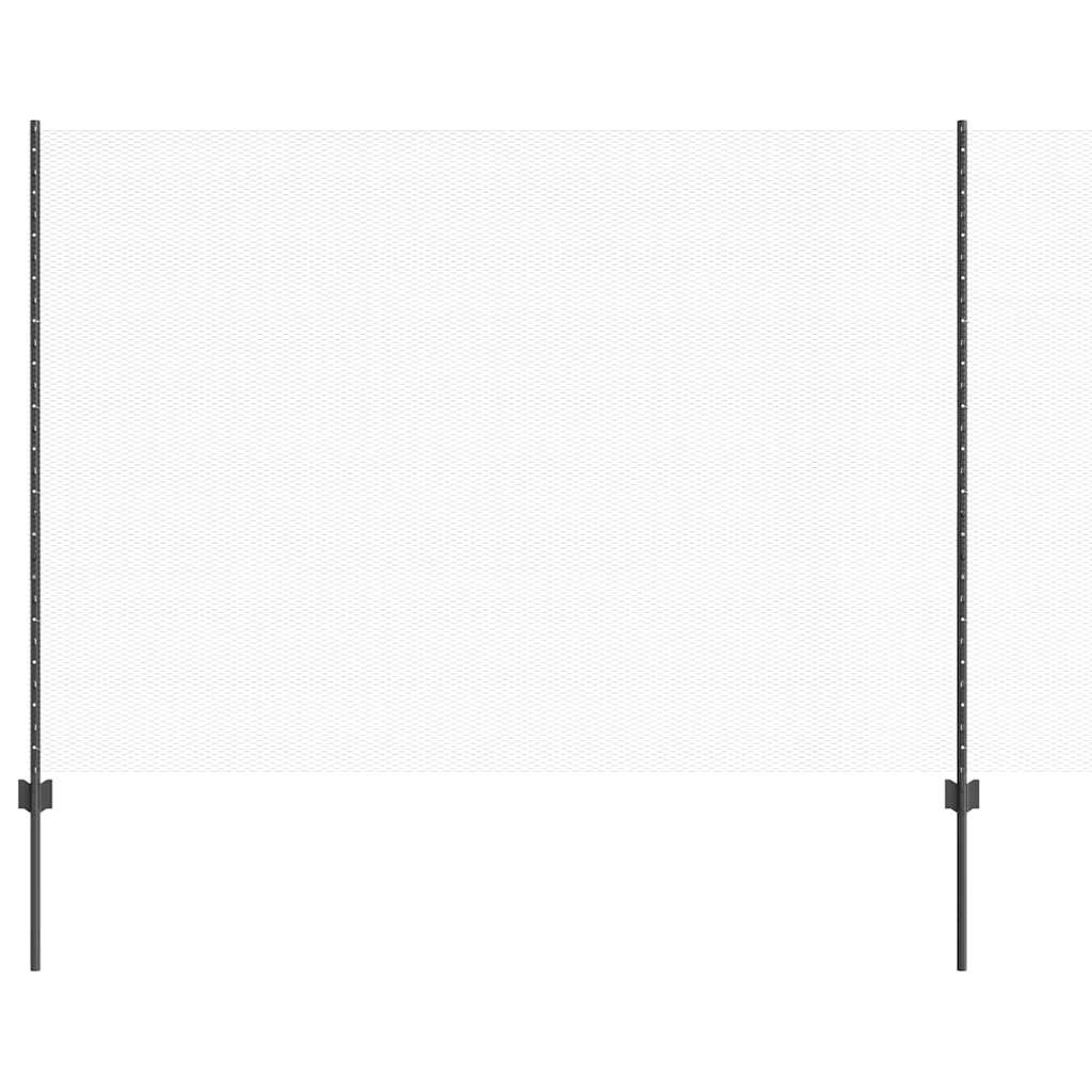 Sekskantet hegn med stolpe 10 x 1,5 m PVC-belagt stål Grå Mesh