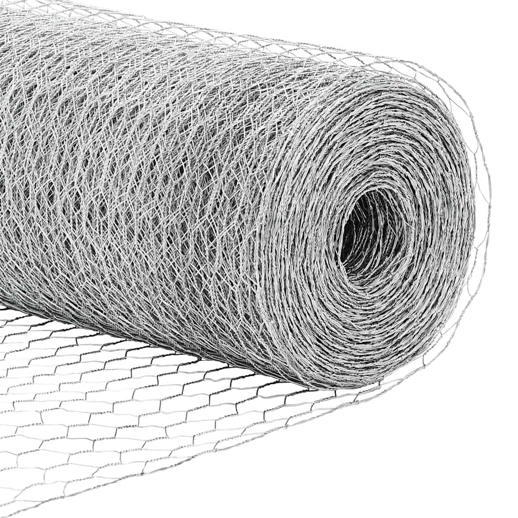 Sekskantet hegn med stolpe 10 x 0,8 m Galvaniseret stål Sølv