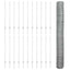 Sekskantet hegn med stolpe 50 x 1,2 m Galvaniseret stål Sølv