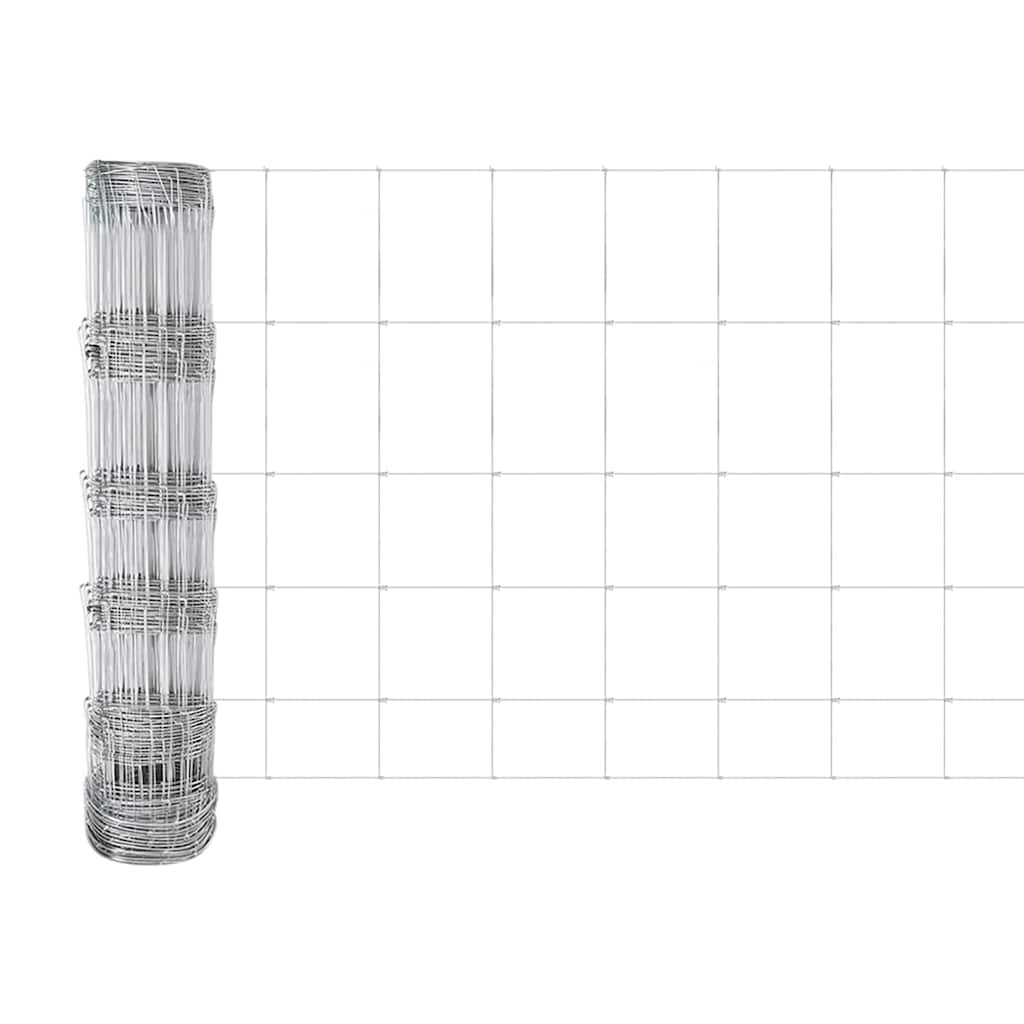 Udendørs Vildt Hegn med Stolper 25 x 0,8 m Galvaniseret stål
