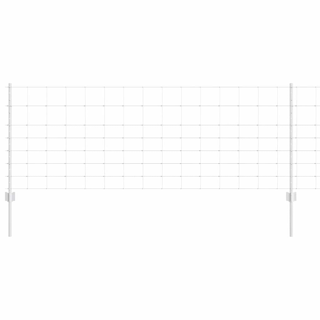 Udendørs Vildt Hegn med Stolper 25 x 0,8 m Galvaniseret stål