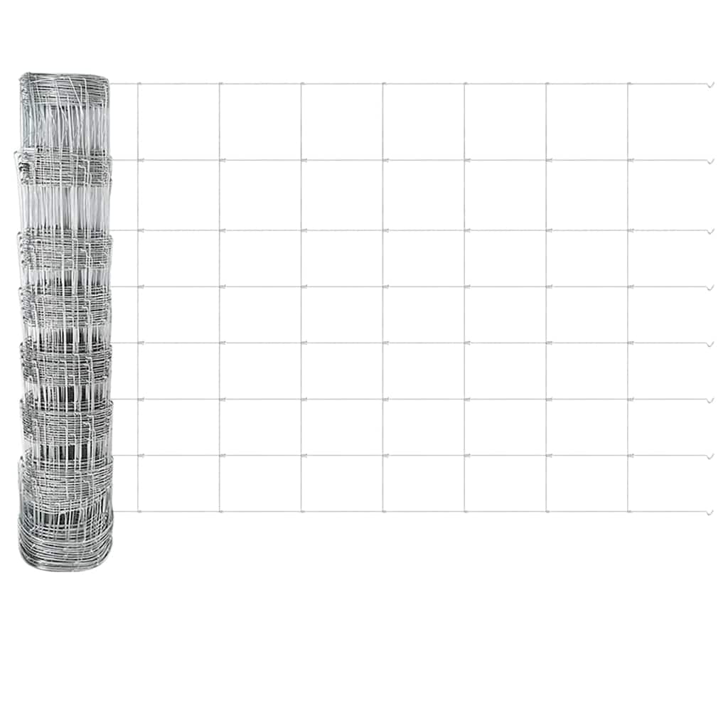 Udendørs Vildt Hegn med Stolper 25 x 0,8 m Galvaniseret stål