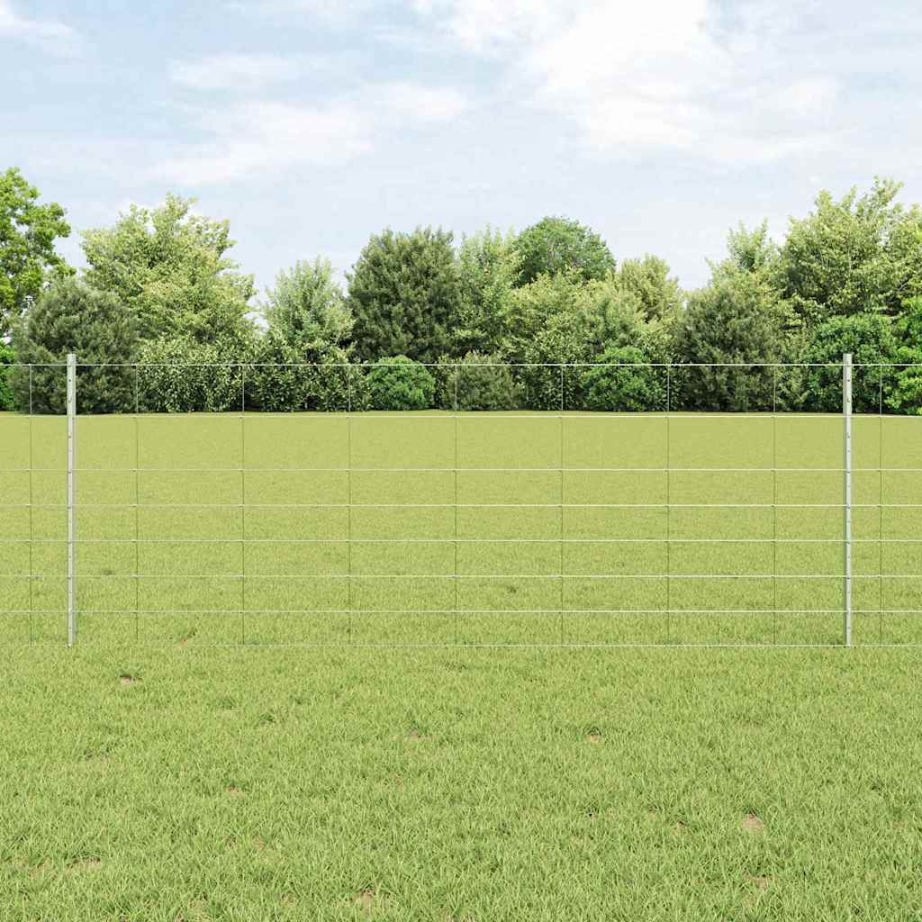 Udendørs Vildt Hegn med Stolper 25 x 0,8 m Galvaniseret stål